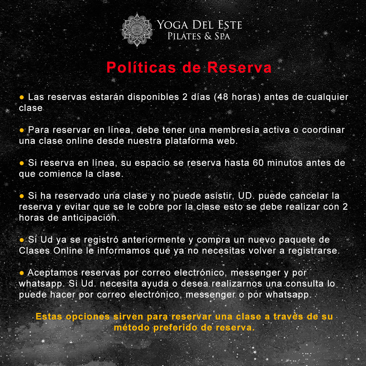 Políticas de Reserva